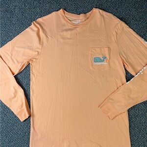 Vineyard Vines Men's Peach Long Sleeve Tee
